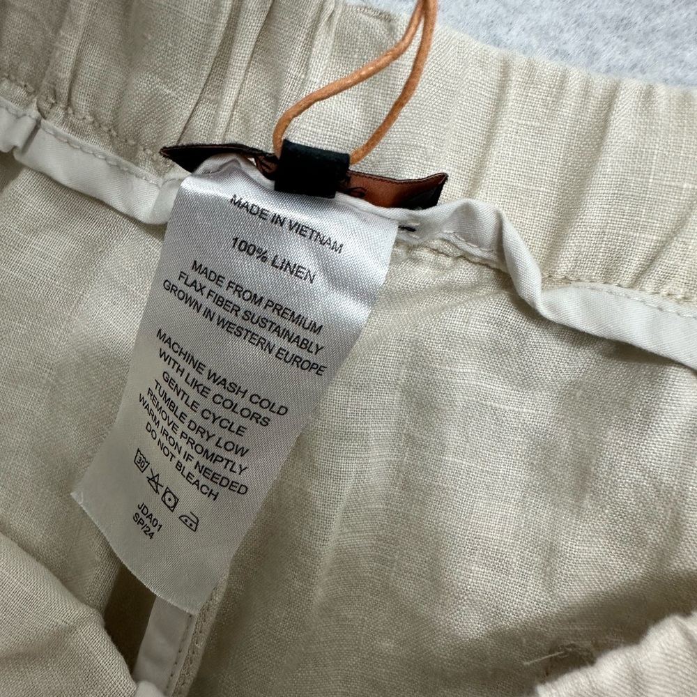 Quince 100% European Linen Tapered Ankle Pants In Sand Size Large NEW NWT - Picture 7 of 9